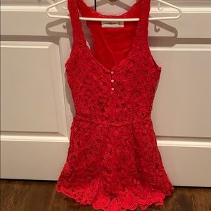 Red lace dress